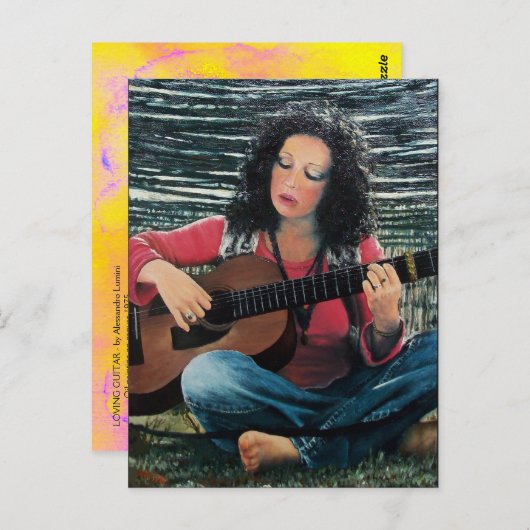 アコイ遊ズムのギターを使った女性の音楽 ポストカード (正面/裏面)