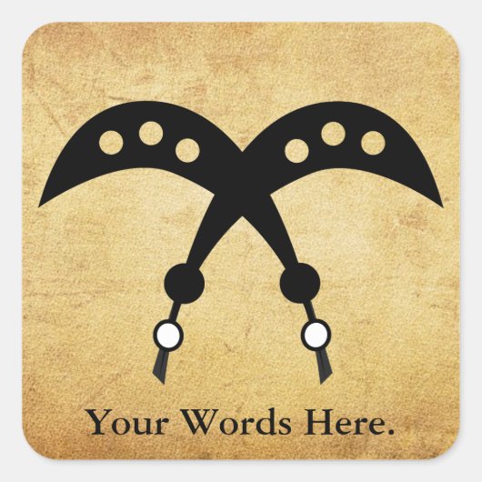 アコフェナ | Adinkra勇気と勇気の象徴 スクエアシール (正面)