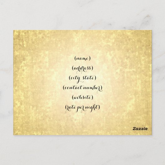 アコモデーエレガントションゴールドフォイルスターズ紙吹雪 ポストカード (裏面)