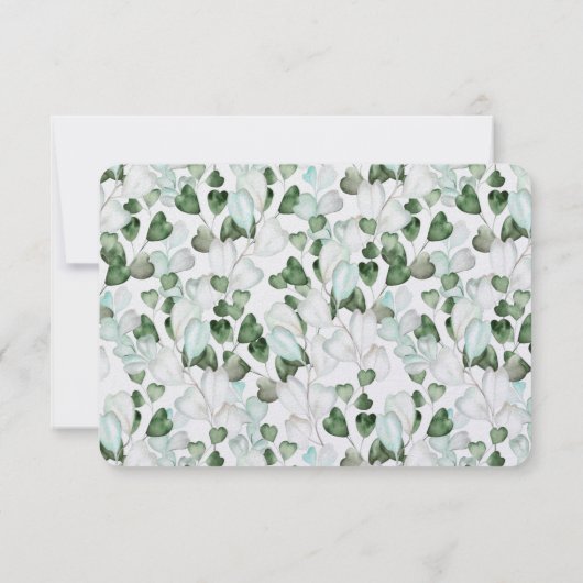 アコモデーエレガントションホワイトハート結婚リーフ 招待状 (裏面)