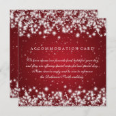 アコモデーション結婚カードズウィンタースパークルレッド 招待状 (正面/裏面)