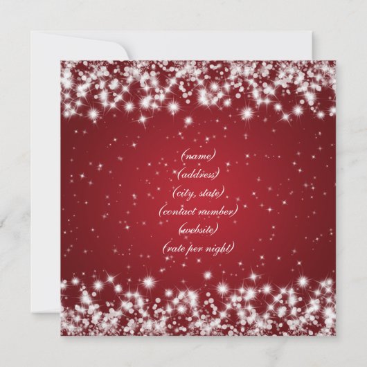 アコモデーション結婚カードズウィンタースパークルレッド 招待状 (裏面)