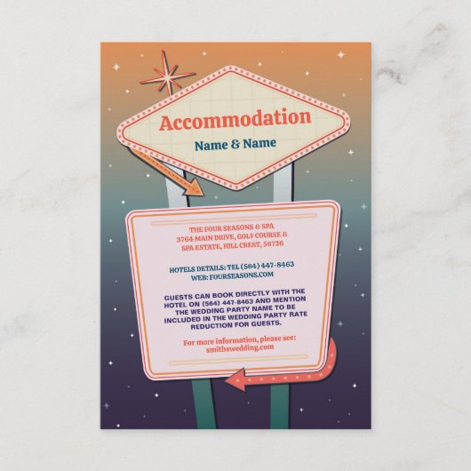 アコモデーション結婚ズラスベガスカジノ エンクロージャーカード (正面)
