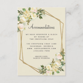 アコモデーション ローズ フローラル ゴールド ウェディング ディテール エンクロージャーカード