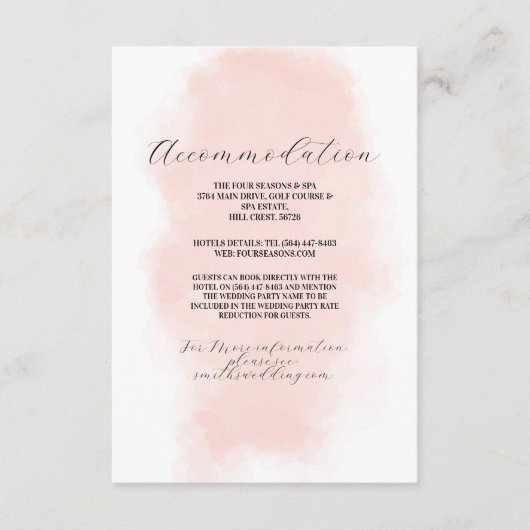 アコモデー結婚ションズウォーターカラーピーチウォッシュ エンクロージャーカード (正面)