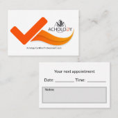 アコロジー認定プロフェッショナルコーチアポイントメント 予約カード (正面/裏面)
