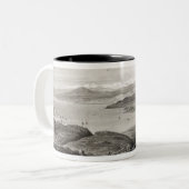 アコンカグア川の火山の遠い眺め ツートーンマグカップ (正面左)