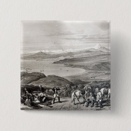 アコンカグア川の火山の遠い眺め 缶バッジ (正面)