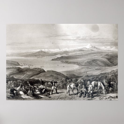 アコンカグア火山の遠景 ポスター (正面)