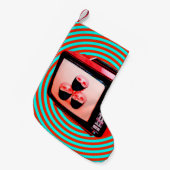 アコンテンポラリーートコラージュテレビニュースコロナウイルスコン スモールクリスマスストッキング (正面 (吊り時))