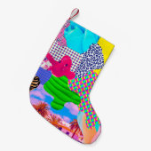 アコンテンポラリーートコラージュMix スタイリッシュ TextureSart スモールクリスマスストッキング (正面 (吊り時))