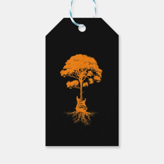 アコーおもしろいスティックギタ男性へー女子ギタカッコいいリスト ギフトタグ (正面)