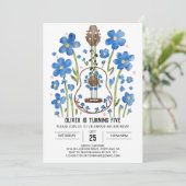 アコーお洒落スティックギターボーイ誕生日 招待状 (スタンド正面)