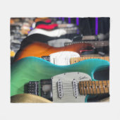 アコーかわいらしスティックギター フリースブランケット (正面(横))