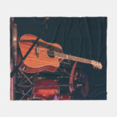 アコーカッコいいスティックギター フリースブランケット (正面(横))