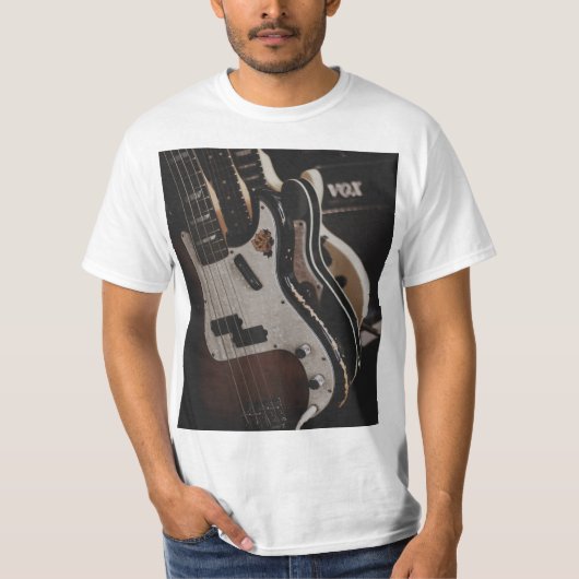 アコーカッコいいスティックギター Tシャツ (正面)