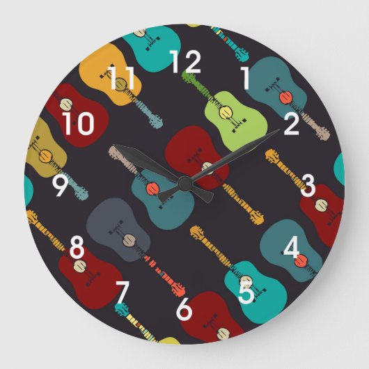 アコーシモダンョンギタースクロック ラージ壁時計 (正面)