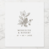 アコーシンプルン&ピネコーンブランチ秋の結婚式 ワインラベル (シングルラベル)