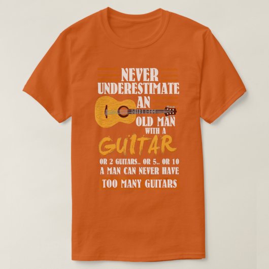 アコースティックおもしろいギタープレーヤーギフト Tシャツ (デザイン正面)