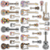 アコースティックとエレキギターのステッカー集 シール (正面)