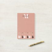 アコースティックエレキギターミュージシャン素朴モノグラム ポストイット (デスク上)