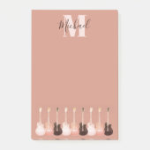 アコースティックエレキギターミュージシャン素朴モノグラム ポストイット (正面)