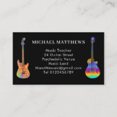 アコースティックエレクトリックギター音楽先生モノグラム 名刺 (裏面)