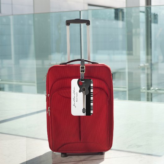 アコースティックカスタムギターピアノ鍵音楽先生 ラゲッジタグ