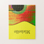 アコースティックカラフルギター音楽 ジグソーパズル (縦)