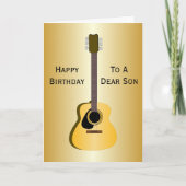 アコースティックギタパーソナライズされたーソン誕生日カード カード (正面)