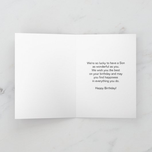 アコースティックギタパーソナライズされたーソン誕生日カード カード (内部)