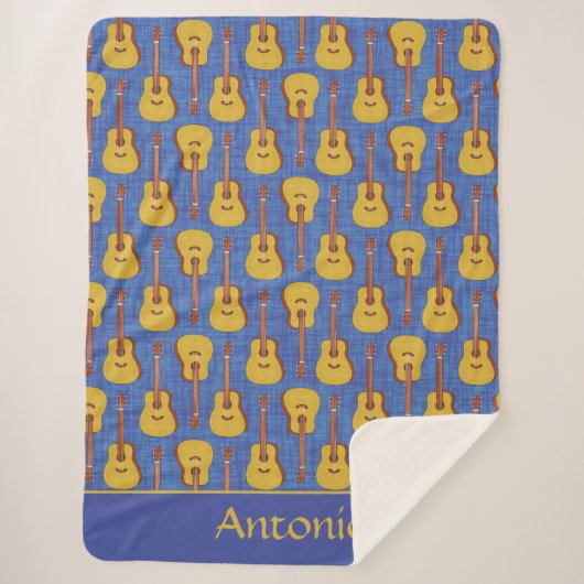 アコースティックギタパーソナライズされたー シェルパブランケット (正面)