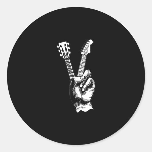 アコースティックギタリストベースプレーヤーミュージシャン ラウンドシール (正面)