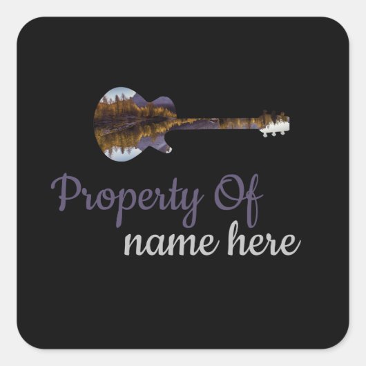 アコースティックギタロパーソナライズされたゴ スクエアシール (正面)