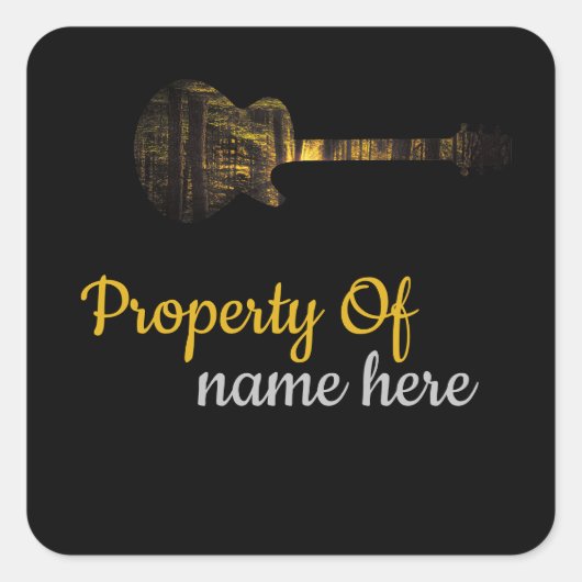 アコースティックギタロパーソナライズされたゴ スクエアシール (正面)