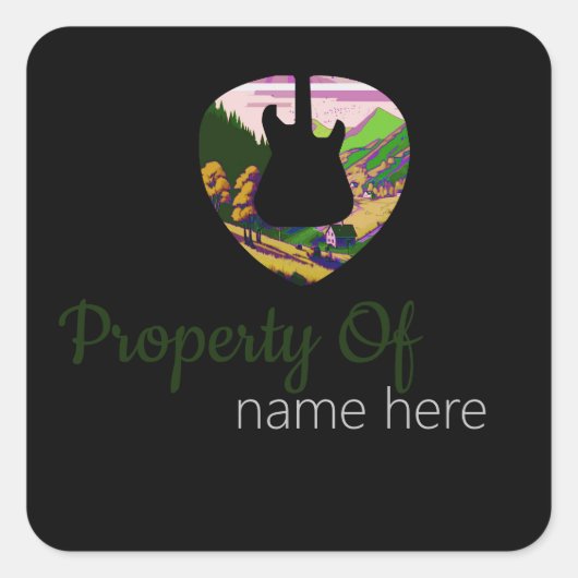 アコースティックギタロパーソナライズされたゴ スクエアシール (正面)