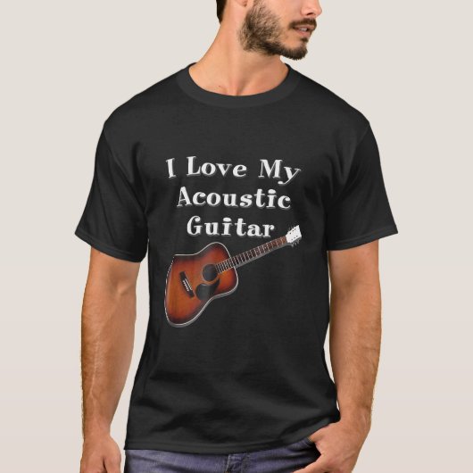 アコースティックギターが大好き Tシャツ (正面)