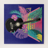 アコースティックギターとトロピッ葉クなと花 ジグソーパズル (横)