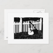 アコースティックギターとフェンスのポストカード ポストカード (正面/裏面)