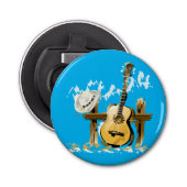 アコースティックギターと帽子 栓抜き (正面)