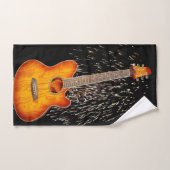 アコースティックギターと花火 バスタオルセット (ハンドタオル)