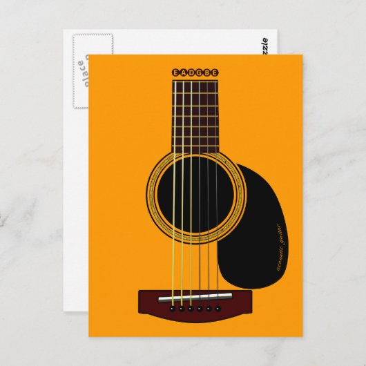 アコースティックギターのはがき ポストカード (正面/裏面)