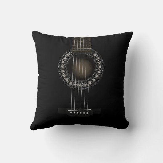 アコースティックギターのアメリカ人のMoJoの枕 クッション (裏面)