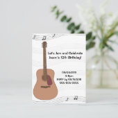 アコースティックギターのイラストレーションの誕生日の招待状 招待状 (スタンド正面)