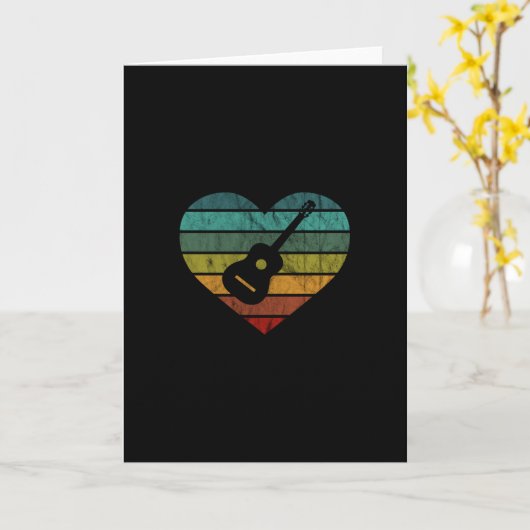 アコースティックギターのギタリストが大好き カード (黄色い花)