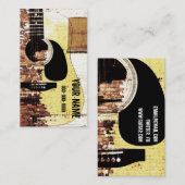 アコースティックギターのグランジな名刺 名刺 (正面/裏面)