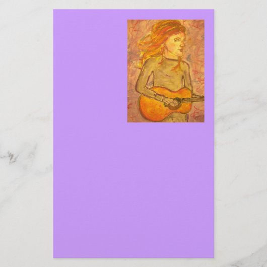 アコースティックギターのスケッチ 便箋 (正面)