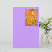 アコースティックギターのスケッチ 便箋 (スタンド正面)