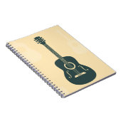 アコースティックギターのスタイリッシュなレトロ音楽 ノートブック (右側)