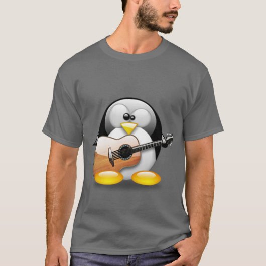 アコースティックギターのタキシード(Linuxのタキシード) Tシャツ (正面)